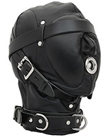 (Bild für) Isolations-Bondagehaube aus gepolstertem Leder