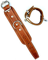 Brown Leather Stitched Wrist Restraints