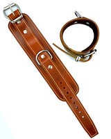 Brown Leather Stitched Ankle Restraints