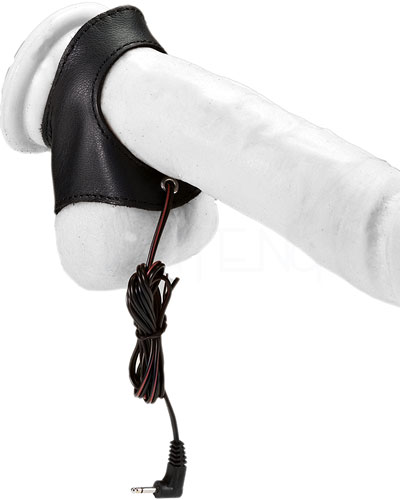 (Bild für) Penis-Hodenriemen aus Leder für E-Stim