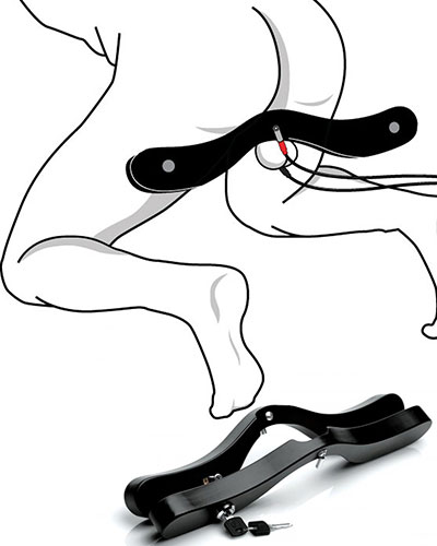 (Bild für) Abschließbare Hodenquetsche für Elektrostimulation