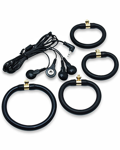 (Bild für) Cockringe aus Silikon für E-Stim - 4 unipolare Ringe