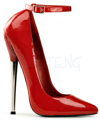 (Bild für) Stiletto-Pumps aus Lack mit Knöchelriemen - 15,9 cm Absatz