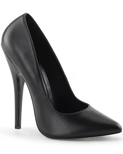 (Bild für) Pumps aus schwarzem Leder - bis Größe 47 - 15 cm Absatz