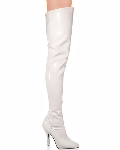 (Bild für) Overknees aus Stretchlack mit 12,7 cm Absatz - bis Größe 47