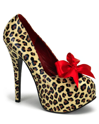 (Bild für) Leoparden-Pumps mit unsichtbarem Plateau - 5¾" Absatz