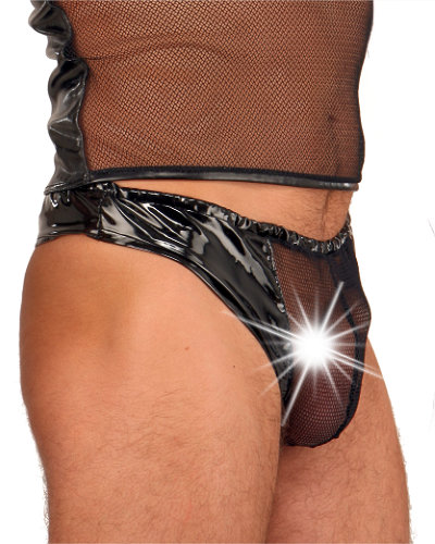 (Bild für) Herrenslip aus Stretchlack mit elastischem Netz-Einsatz