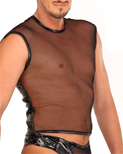 (Bild für) Shirt aus Stretchlack und elastischem Netz