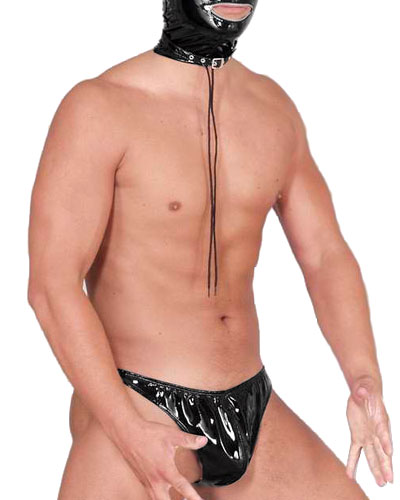 (Bild für) Herren-String aus Stretchlack mit Ausbuchtung