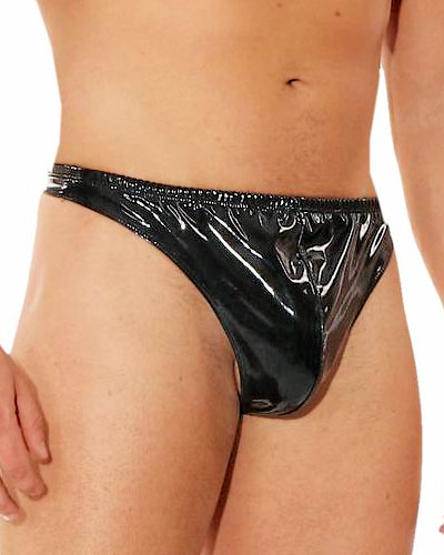 (Bild für) Herrenslip aus rotem Stretchlack