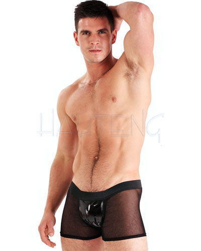 (Bild für) Boxershorts aus schwarzem Mesh mit Lack