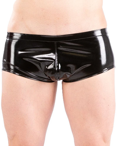(Bild für) Hot Pants aus schwarzem Stretchlack mit Ausbuchtung