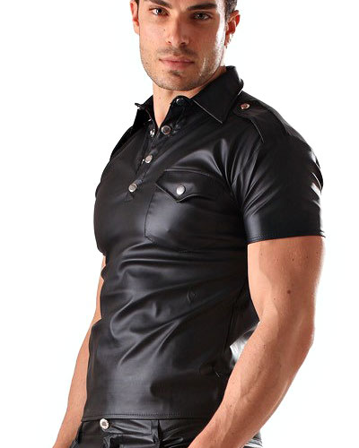 (Bild für) Leatherette Shirt mit kurzen Ärmeln