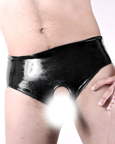 (Bild für) Slip aus Latex mit Erektionsring