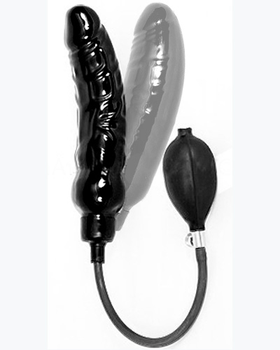 (Bild für) Aufpumpbarer Dildo aus Latex - 17 cm - auch mit Kern