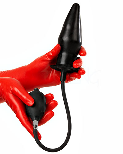 (Bild für) Aufpumpbarer XL Latex-Analplug - auch mit festem Kern