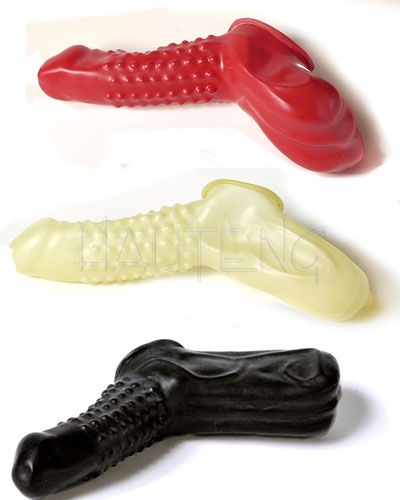 (Bild für) Anatomisches Latex-Dauerkondom mit Noppen und großem Hodensack