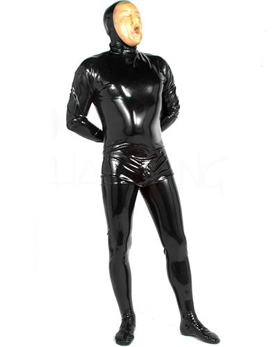 (Bild für) Ganzanzug aus Latex mit 3-Wege-Reißverschluß und Füßen