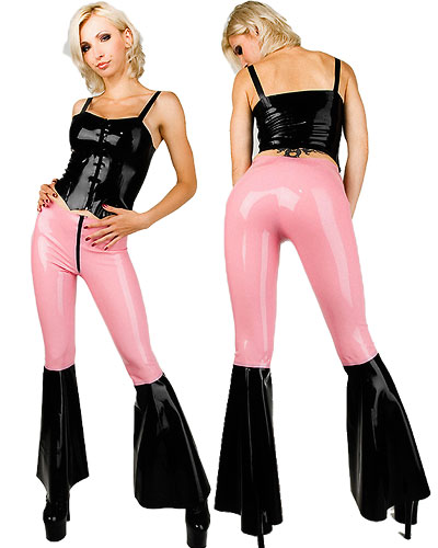 (Bild für) Hüfthose aus geklebtem Latex mit Schlag - zweifarbig