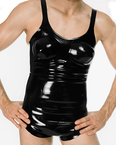 (Bild für) TV-Korsettbody aus Latex mit aufblasbaren Brüsten - 0,6 mm