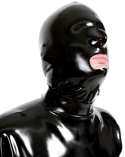 (Bild für) Haube aus Latex mit Mundöffnung - optional mit Reißverschluß