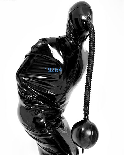 (Bild für) Atemhaube aus Latex mit Atembeutel und Verbindungsschlauch
