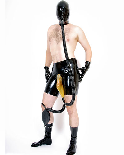 (Bild für) Bermuda aus Latex mit Urinbeuteleinsatz und Gewindeanschluss