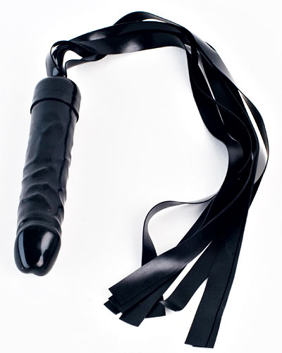 (Bild für) Saunapeitsche aus Latex mit Dildogriff