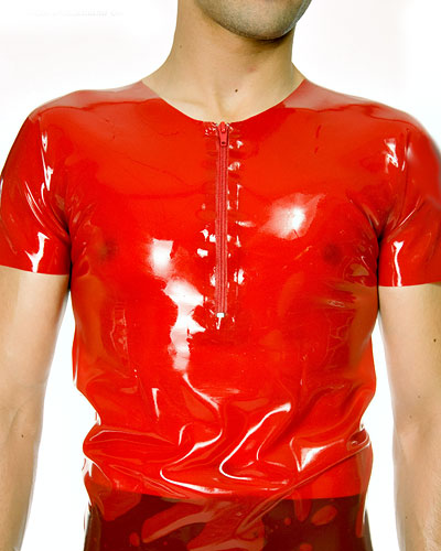 (Bild für) T-Shirt aus Latex mit kurzem RV vorn - bis Grösse 3XL