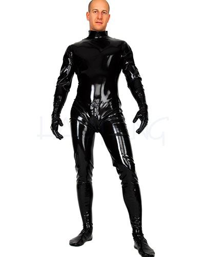 (Bild für) Ganzanzug aus Latex mit 3-Wege-RV, Händen und Füßen