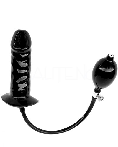 (Bild für) Aufpumpbarer fester Latexdildo mit weichem Kern - 12 cm
