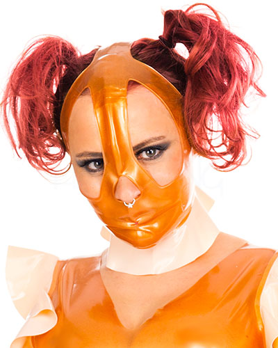 (Bild für) Halbmaske aus Latex mit kontrastfarbigem Halsband