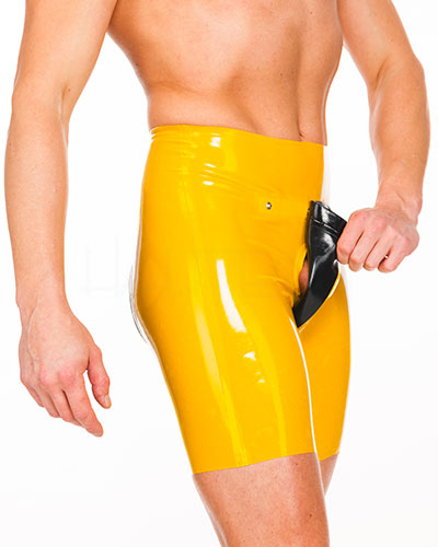 (Bild für) Bermuda aus zweifarbigem Latex mit Codpiece und Po-Öffnung