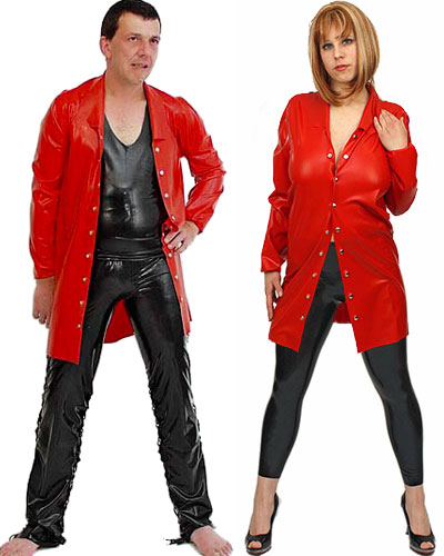 (Bild für) Anatomisches langes Latexhemd mit Knöpfen für Sie und Ihn