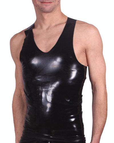 (Bild für) Anatomisches Muskelshirt aus Latex - bis Größe 2XL