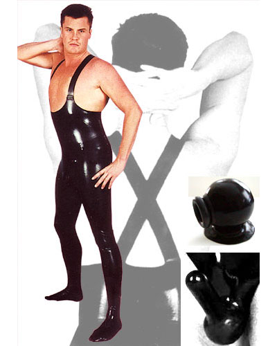 (Bild für) Anatomische Latex-Trägerstrumpfhose mit Suspensorium + Optionen