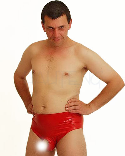 (Bild für) Anatomischer Latexslip mit Erektionsring und Anal-Optionen