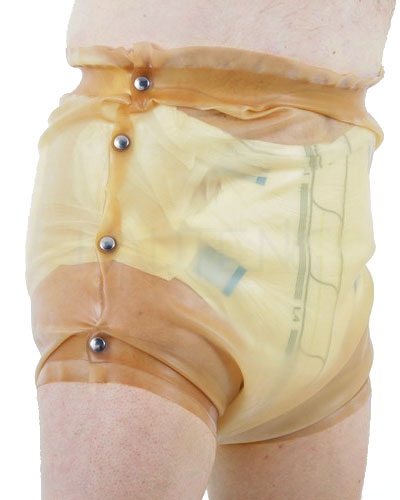 (Bild für) Anatomische Latex-Windelhose mit Knöpfen - 0,6 oder 0,9 mm