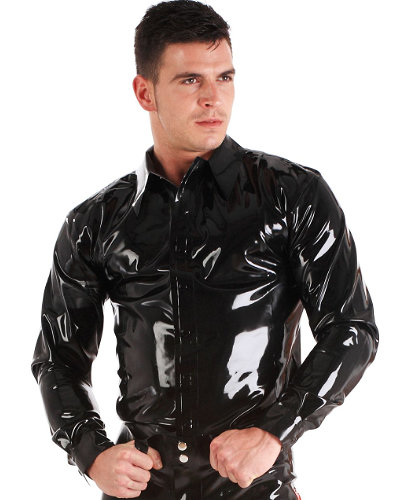 (Bild für) Herrenhemd aus geklebtem schwarzem Latex