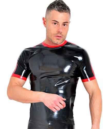 (Bild für) Latex T-Shirt mit roten Rändern