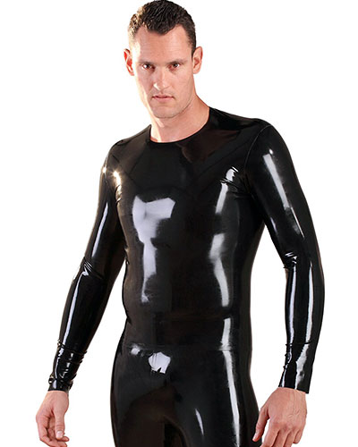 (Bild für) Langärmeliges Shirt aus geklebtem schwarzem Latex