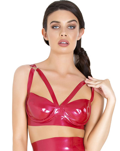 (Bild für) Starbust BH aus geklebtem metallic-rotem Latex
