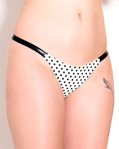 (Bild für) Polka Dot Stringtanga aus geklebtem Latex