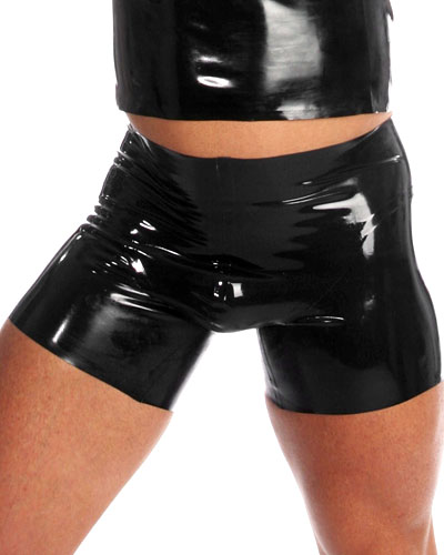 (Bild für) Boxershorts aus geklebtem schwarzem Latex mit Ausbuchtung