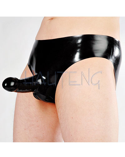 (Bild für) Anatomischer Fetisso Latexslip mit Penis-Hodenkondom