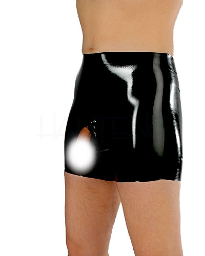 (Bild für) Anatom. Fetisso Latexshorts mit Hodenbeutel und Erektionsring