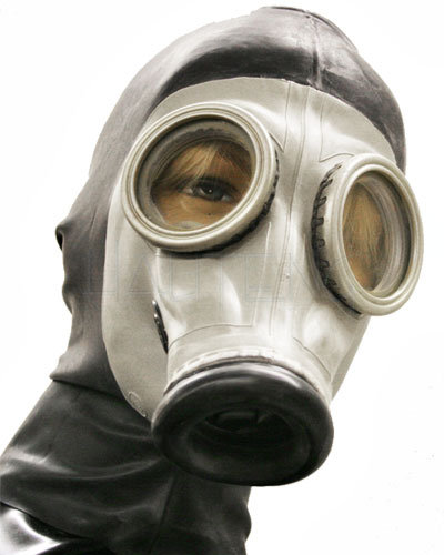 (Bild für) Gasmaske mit Innenkondom und Reißverschluß hinten