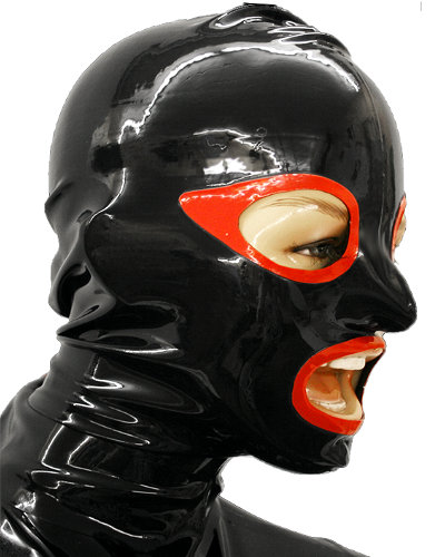 (Bild für) Haube aus geklebtem Latex mit Kontrastfarbe - mit Reißverschluß