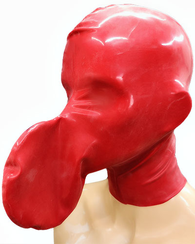 (Bild für) Atemkontrollhaube aus Latex mit Atembeutel - auch mit Zipper