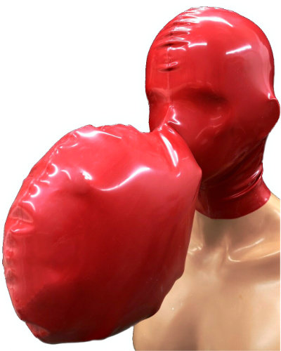 (Bild für) Atemkontrollhaube aus Latex mit großem Atembeutel - auch mit RV
